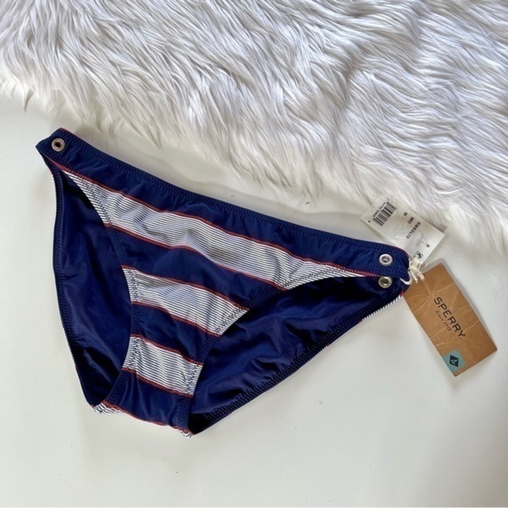 Sperry Sailor Nautical Blue White Striped Bikini Bottoms